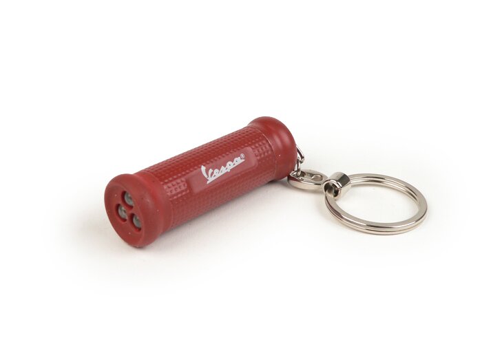 Schlüsselanhänger mit LED-Taschenlampe -VESPA Handgriff- Rot