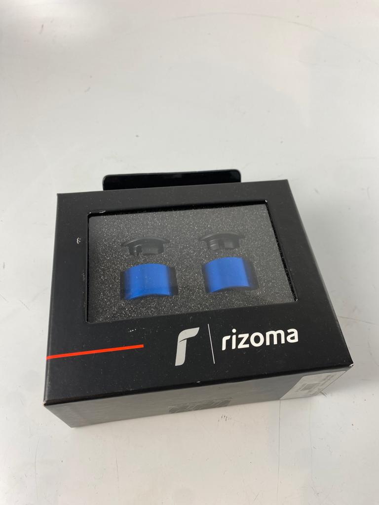 Lenkerendengewicht RIZOMA  rechts/links, rund, Ø 28.5 mm,  blau eloxiert, Aluminium CNC  für Vespa LX/LXV/S/GTS/GTS Super/GTV/GT 60/GT/GT L