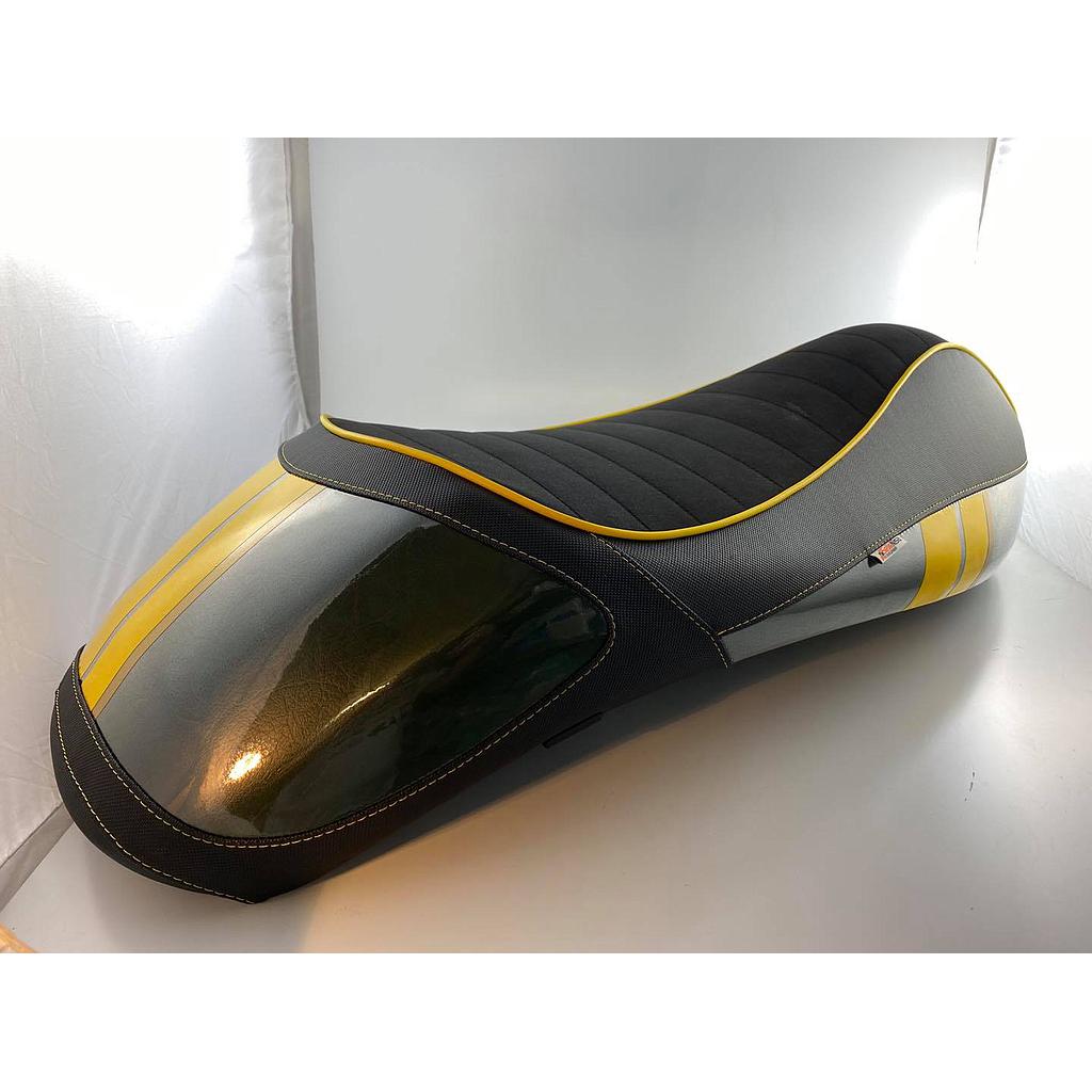 [monoevoracingsixties_gr_ye] ﻿Sitzbank Mono Evolution MonoEvo "Racing Sixties Edition" grün mit gelben Streifen nisa﻿