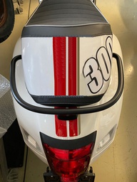 ﻿Sitzbank Mono Evolution MonoEvo "Racing Sixties Edition" weiss mit roten Streifen nisa﻿